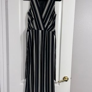 Black and white striped jumpsuit